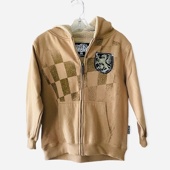 TOP HEAVY Full Zip Sherpa Polar Hooded Fleece Boy’s Bomber Jacket - Picture 1 of 5